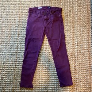 Purple AG Adriano Goldschmied straight leg ankle jeans